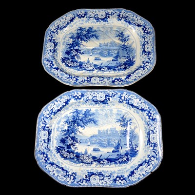 Lot 47 - Two Staffordshire printware meat plates.
