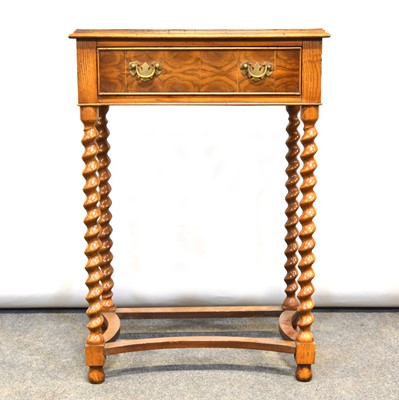 Lot 373 - Oyster laburnum and oak side table