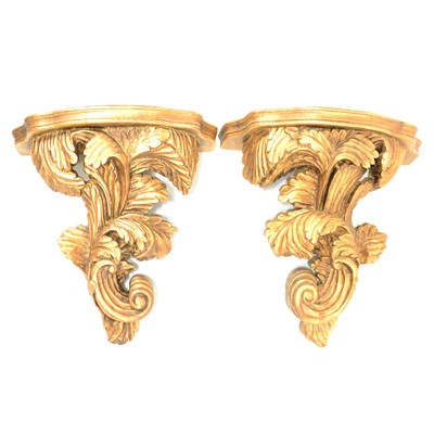 Lot 464 - Pair of gilt composition wall brackets