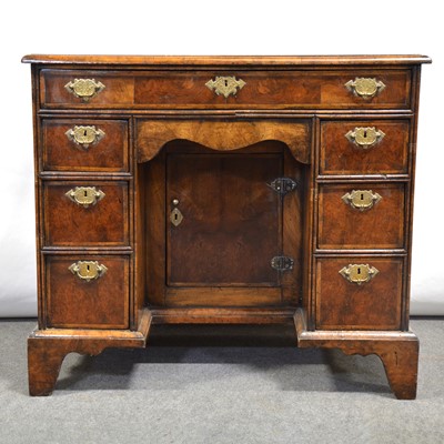 Lot 380 - George III walnut kneehole desk