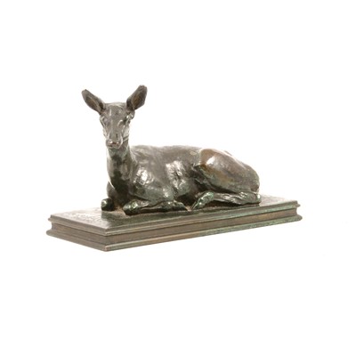 Lot 132 - Antoine-Louis Barye, Doe Resting