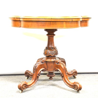 Lot 385 - Victorian burr walnut card table