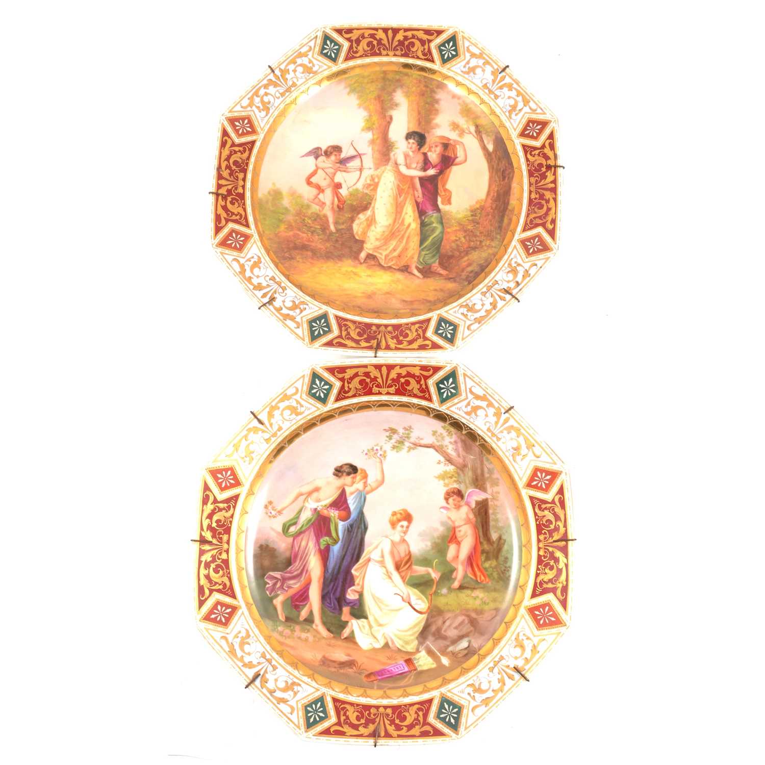 Lot 155 - Two Vienna porcelain cabinet plates.