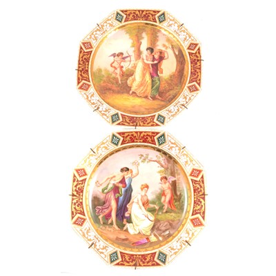 Lot 155A - Two Vienna porcelain cabinet plates.