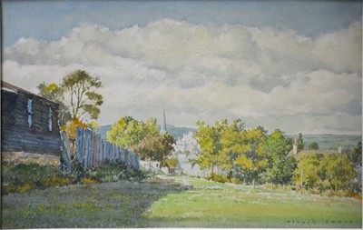 Lot 303 - Donald Greig, Summertime Above Kingsbridge and Bridge on Dartmoor, Holne.