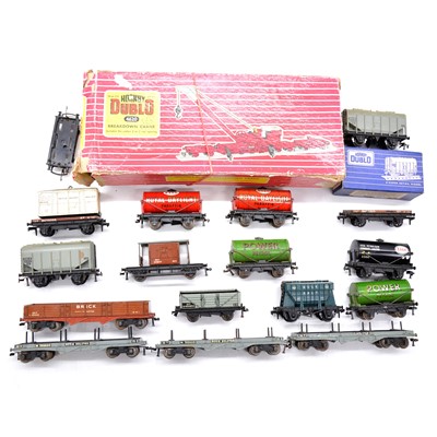 Lot 208 - Four boxes of Hornby Dublo OO gauge model railway rolling stock, track, etc.