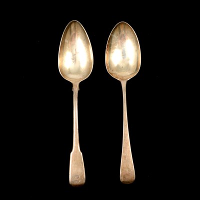 Lot 149A - Two George III silver tablespoons