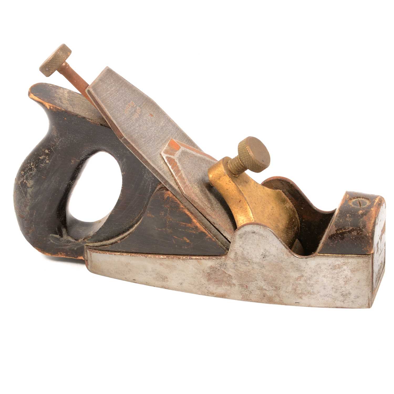 Lot 150 - Norris of London, a steel, brass, and wooden woodworking plane