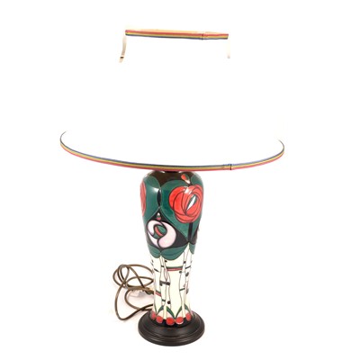 Lot 397 - Moorcroft Pottery, a table lamp in the 'Tribute to Charles Rennie Mackintosh' design