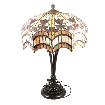 Lot 399 - A Tiffany style table lamp.