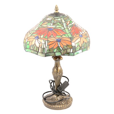 Lot 398 - A Tiffany style table lamp.