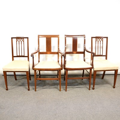 Lot 426 - Set of six Edwardian mahogany dining chairs and a pair of similar elbow chairs