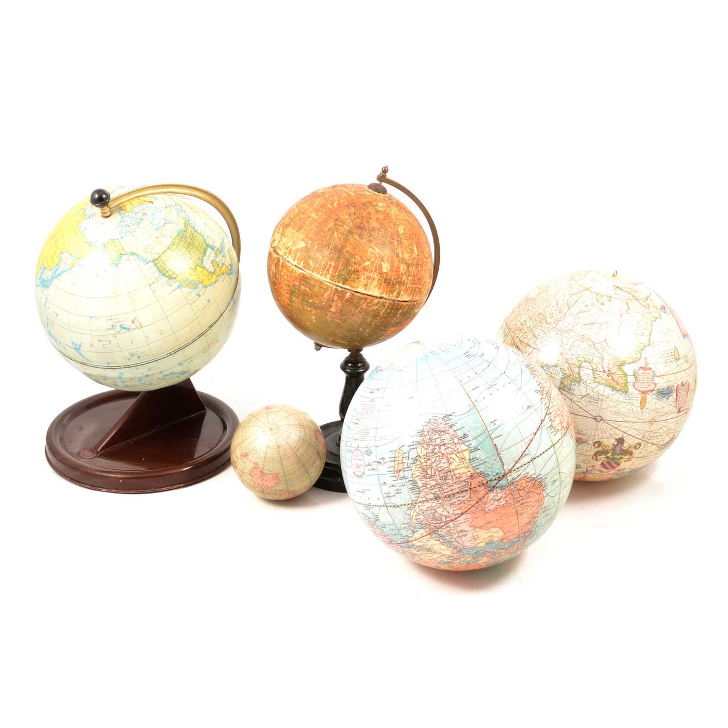 Lot 101 - Two pre-1965 globes and a five-globe mobile.