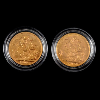 Lot 49 - Two Gold Full Sovereign Coins.