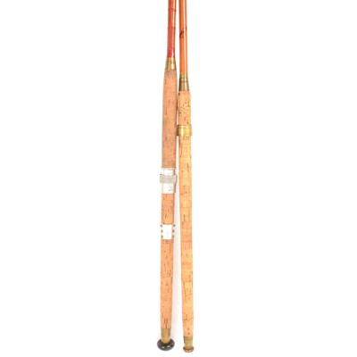 Lot 237 - Two Hardy three-piece split cane fishing rods