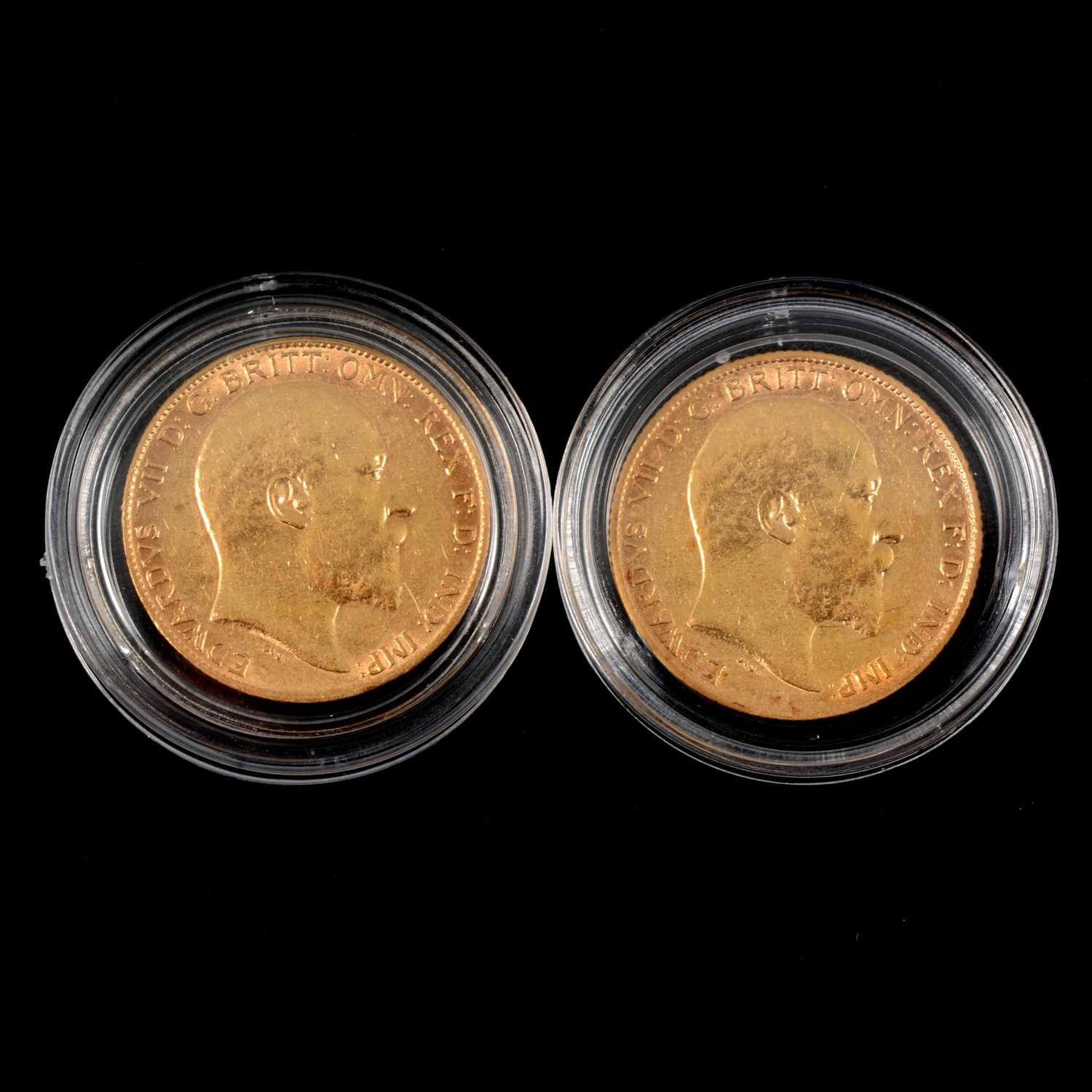 Lot 214 - Two Gold Half Sovereign Coins.