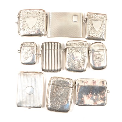 Lot 272 - Collection of ten silver vesta cases