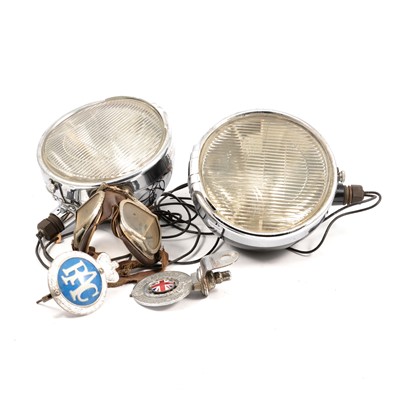 Lot 227 - Two car head lamps, supposedly for a Rolls Royce.