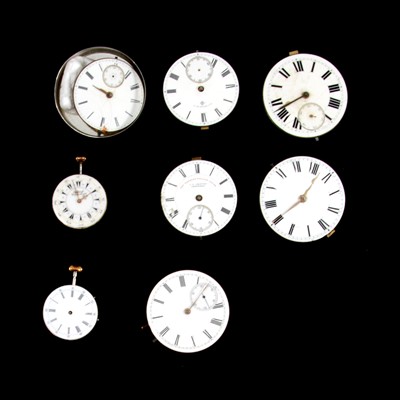 Lot 158 - Nine part complete pocket watch movements.