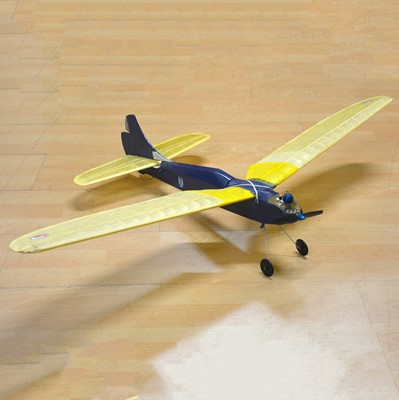 Lot 57 - Yellow and blue model aircraft, SAM 35 diesel engine