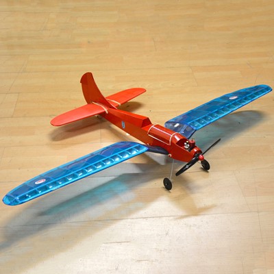 Lot 413 - Red and blue gull wing aircraft, Redfin 061 diesel engine