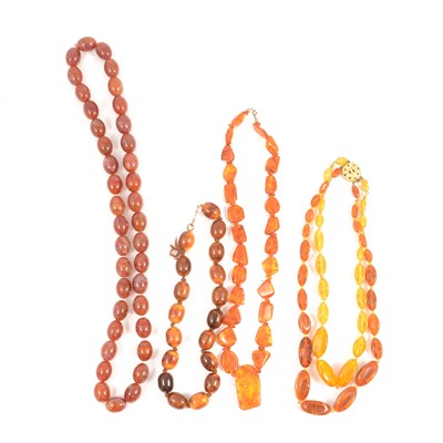 Lot 179A - Four strings of "Amber" beads.