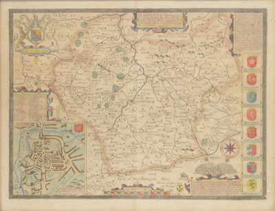 Lot 572 - Three county maps of Leicestershire