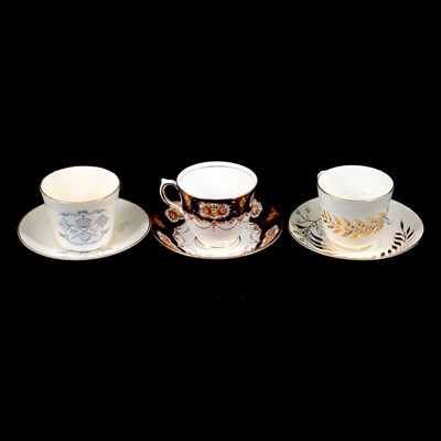 Lot 87 - Two china tea services and three silver-plated teasets.
