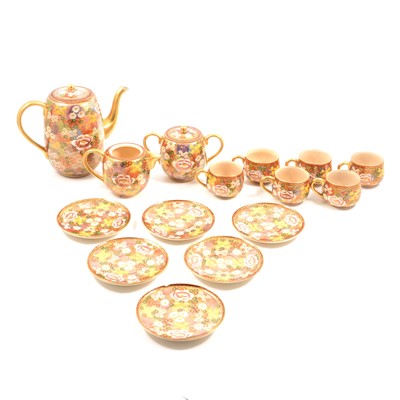 Lot 75 - A Japanese satsuma tea service.