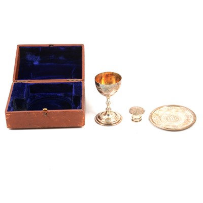 Lot 233 - Victorian silver travelling communion set