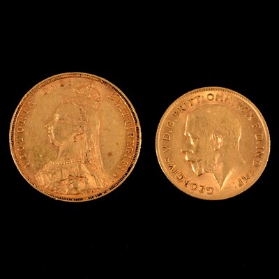 Lot 54 - A Gold Full Sovereign and Gold Half Sovereign