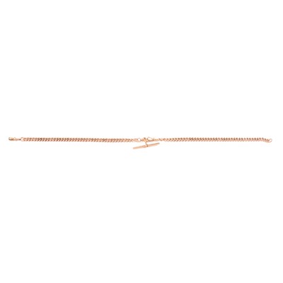 Lot 131 - A 9 carat rose gold double Albert watch chain.