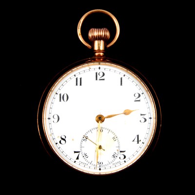 Lot 145 - A 9 carat yellow gold open face pocket watch.