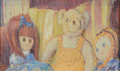 Lot 253 - Rita Greig, Bear and Dolls in Armchair