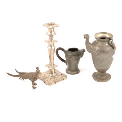 Lot 173 - Silver plated candlesticks, etc.