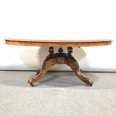 Lot 475 - Victorian inlaid walnut table