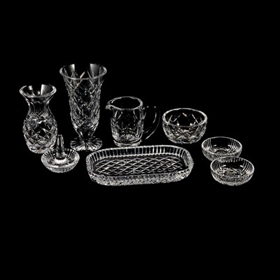 Lot 21 - Small quantity of Waterford Crystal vases and dressing table set