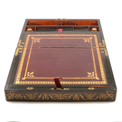 Lot 191 - A Victorian rosewood writing slope with brass inlay.