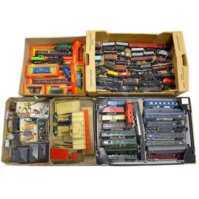 Lot 288 - Five trays of assorted OO gauge model railway, including Triang, Hornby Dublo, Jouef and others