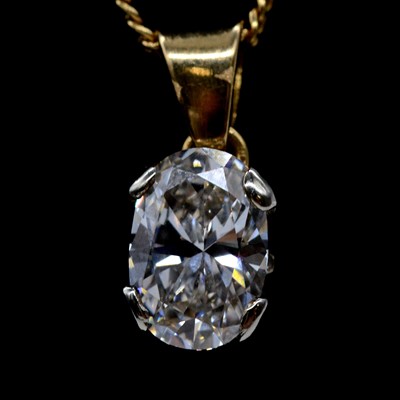 Lot 224A - A diamond solitaire pendant.