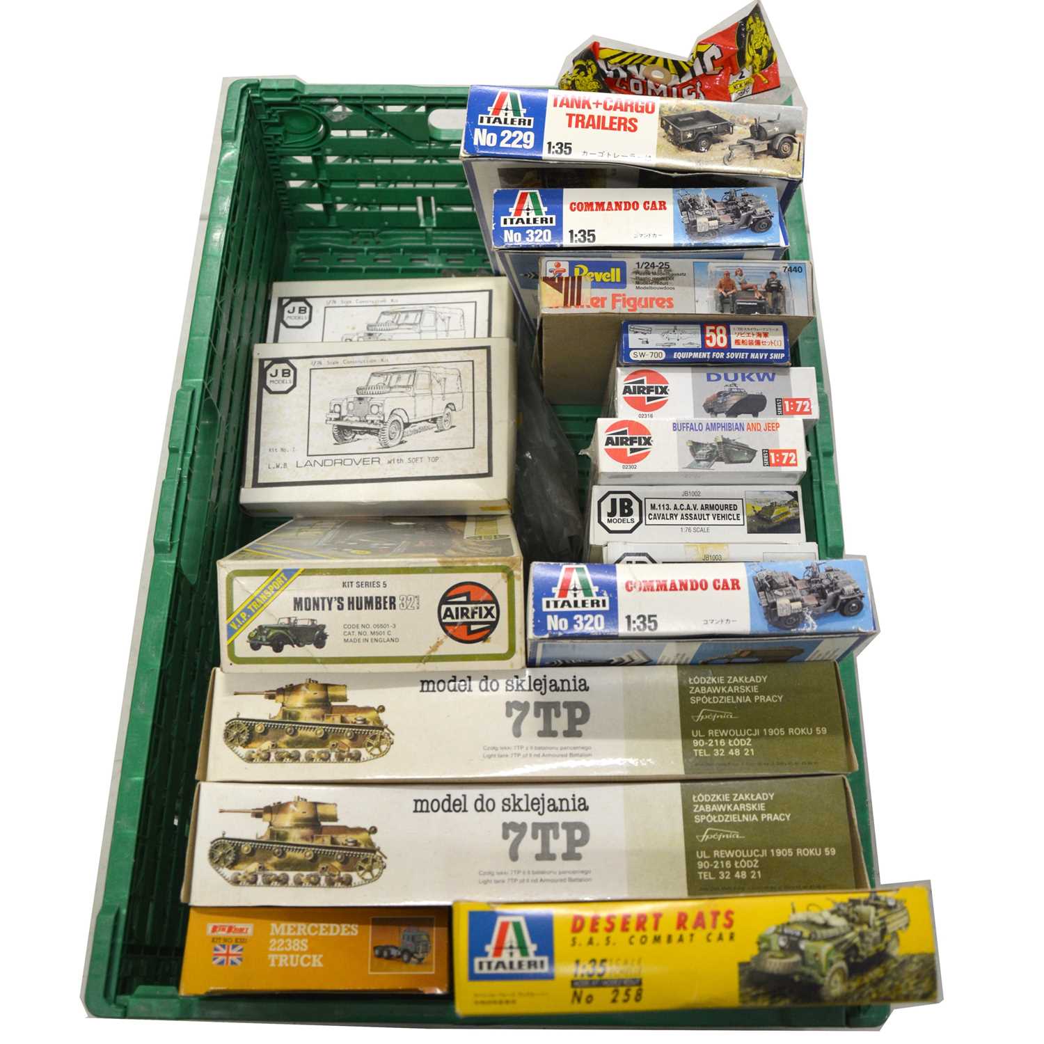 Lot 214 Fifteen model vehicle and military kits,