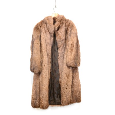 Lot 332 - A Philip Hockley full length brown fur coat.