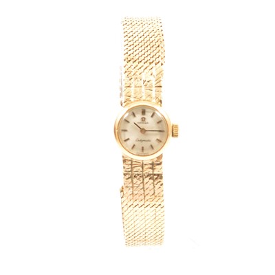 Lot 206A - Omega - a lady's 9 carat yellow gold bracelet watch.