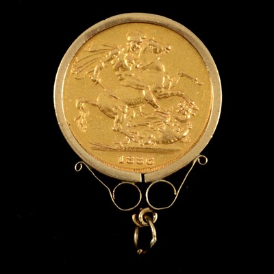 Lot 44 - A Gold Full Sovereign Coin pendant.