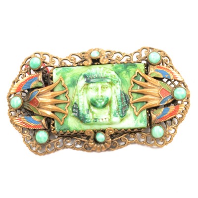 Lot 282 - Brooch influenced by Egyptian Revival, probably Max Neiger of Gablonz.