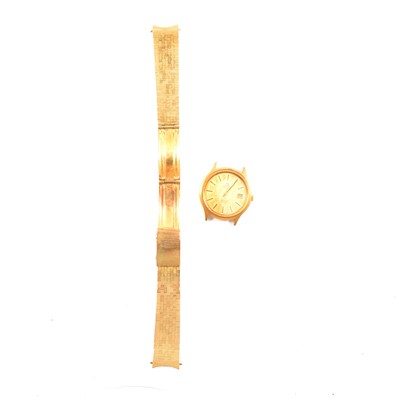 Lot 167A - Omega - a gentleman’s De Ville quartz wristwatch and gold coloured bracelet.