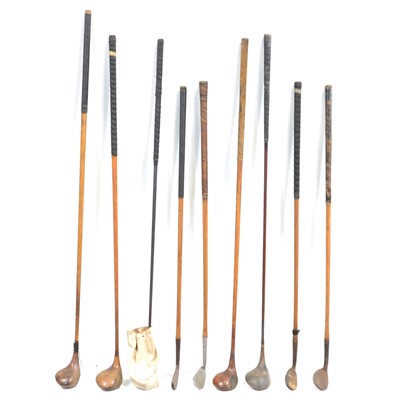 Lot 169 - Small collection of hickory shafted golf clubs.