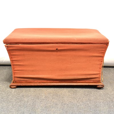 Lot 360 - Victorian upholstered sarcophagus shape stool ottoman