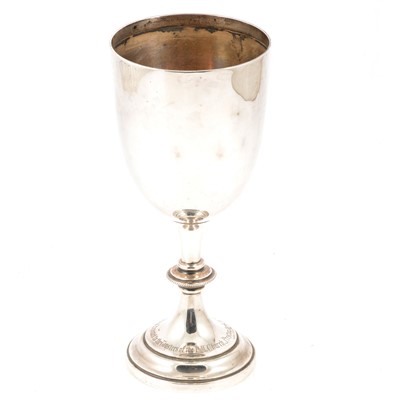 Lot 224 - Silver goblet shaped trophy cup