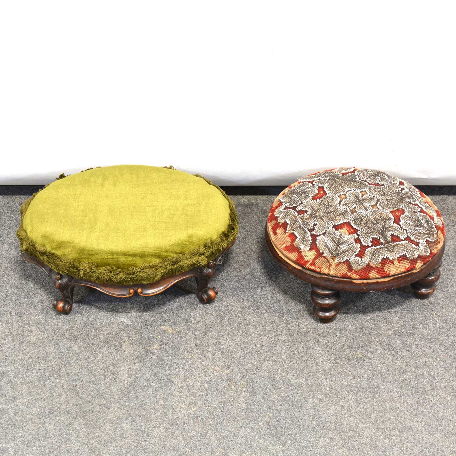 Lot 391 - Two Victorian footstools